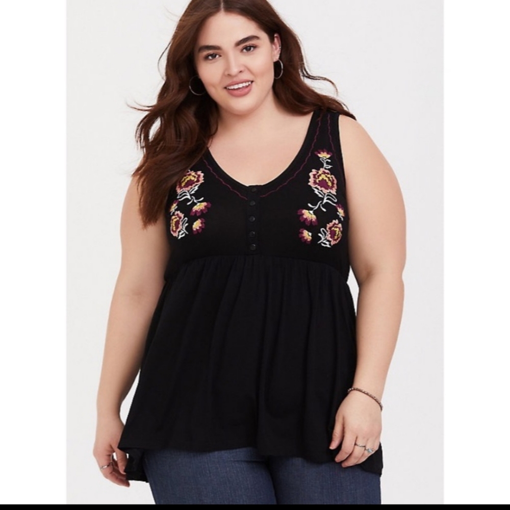 Black emb babydoll